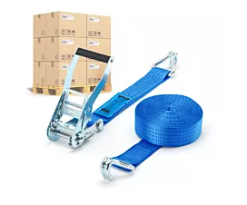 Pallet Tie-Down Straps 50mm 4T pallet Tie-downs - 9m - 50mm - 2-part - Double J-hook - Blue - 320pcs