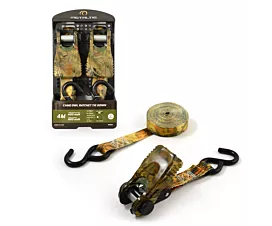 All Tie-Down Straps 25mm Tie-down - 800kg - 4m - 25mm – 2-part - Ratchet and S-hook - Camouflage - 2pcs