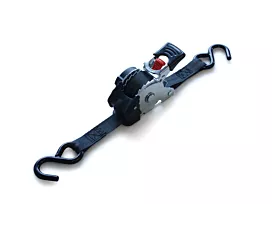 Up to 1.5T - Standard Tie-down - 300kg - 3m - 25mm – Auto-retractable with S-hooks - Black