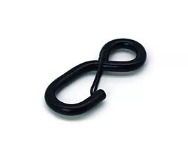 S-Hooks S-hook with a keeper - Rubber-coated - 1000kg - 25mm - Black