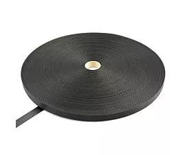 All Black Webbing Polyester strap 25mm - 2,250kg - 100m in roll – Black