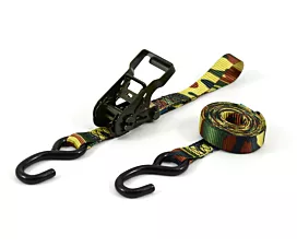 All Tie-Down Straps 25mm  Tie-down - 800kg - 4.8m - 25mm – 2-part – Ratchet & S-hooks - Camouflage
