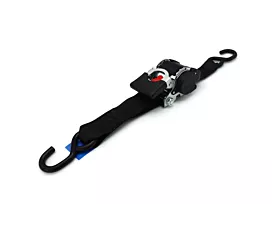 All Black Tie-Down Straps Tie-Down Strap - 750kg - 3m - 50mm - Auto-retractable with S-hooks – Black