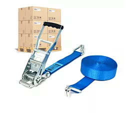 Pallet Tie-Down Straps 50mm Pallet Tie-downs - ERGO 5T - 10m - 50mm - 2-part - Double J-hook - STF500 - Blue - 192pcs