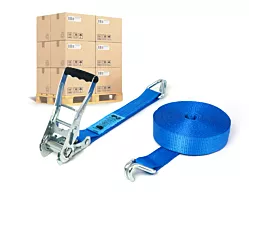 Pallet Tie-Down Straps 50mm Pallet Tie-downs - 5T - 12m - 50mm - 2-part - Double J-Hook - Blue - 200pcs