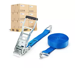 Pallet Tie-Down Straps 50mm ERGO 5T pallet Tie-downs - 9m - 50mm – 2-part - STF500 - Blue - 192pcs