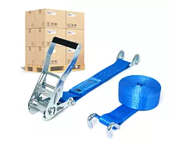 All Tie-Down Straps per Pallet Pallet Tie-downs - 4T - 9m - 50mm - 2-part - Open rave hooks - Blue - 320pcs