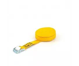Promos Tie-down - 250kg - 3m - 25mm - 1-piece - Clamp buckle - Yellow - PP - 20 pcs. - Stock clearance!