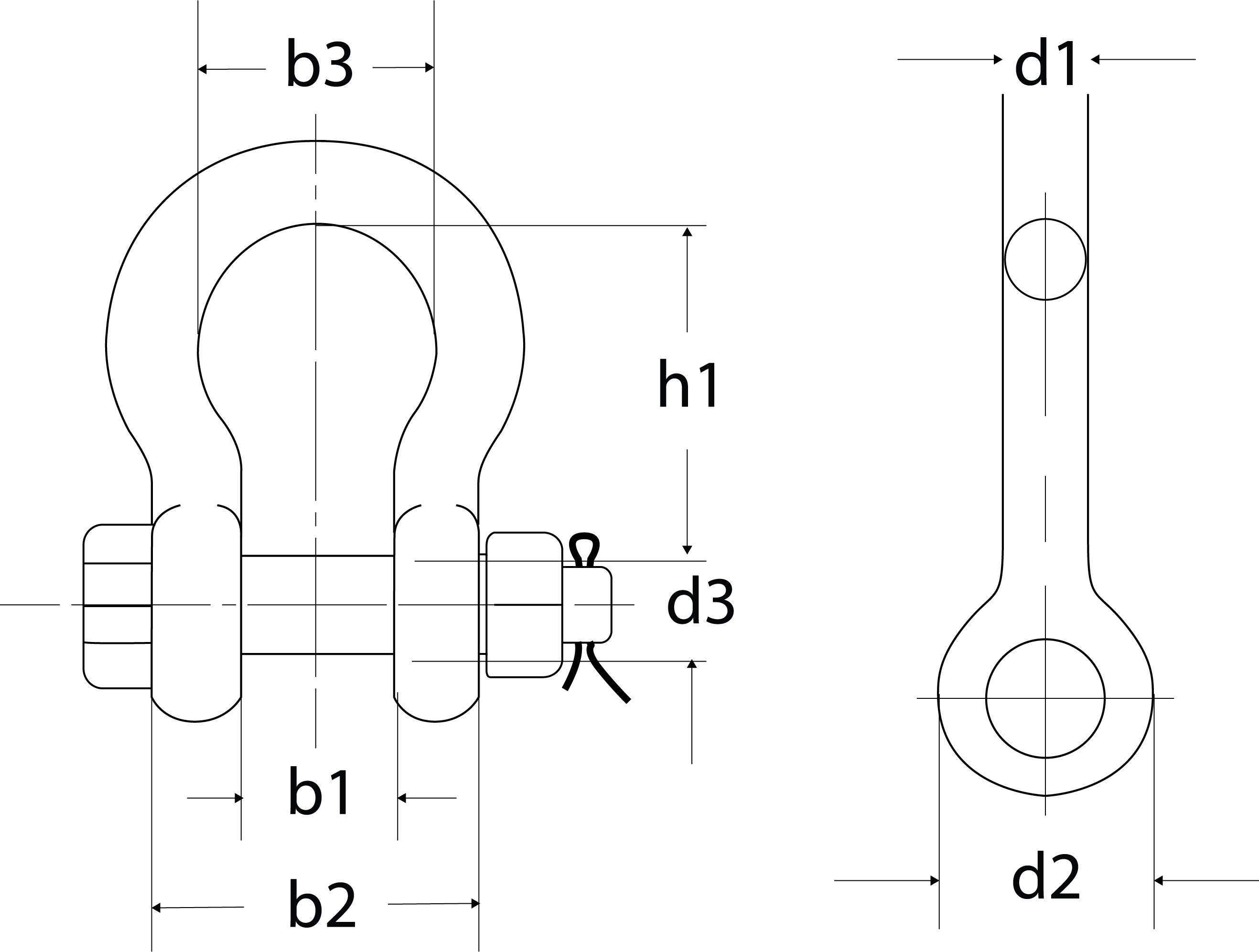 Safety pin bow shackle – Standard | METALTIS